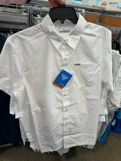 Camisa importada COLUMBIA masculina de botão manga curta com filtro solar PFG