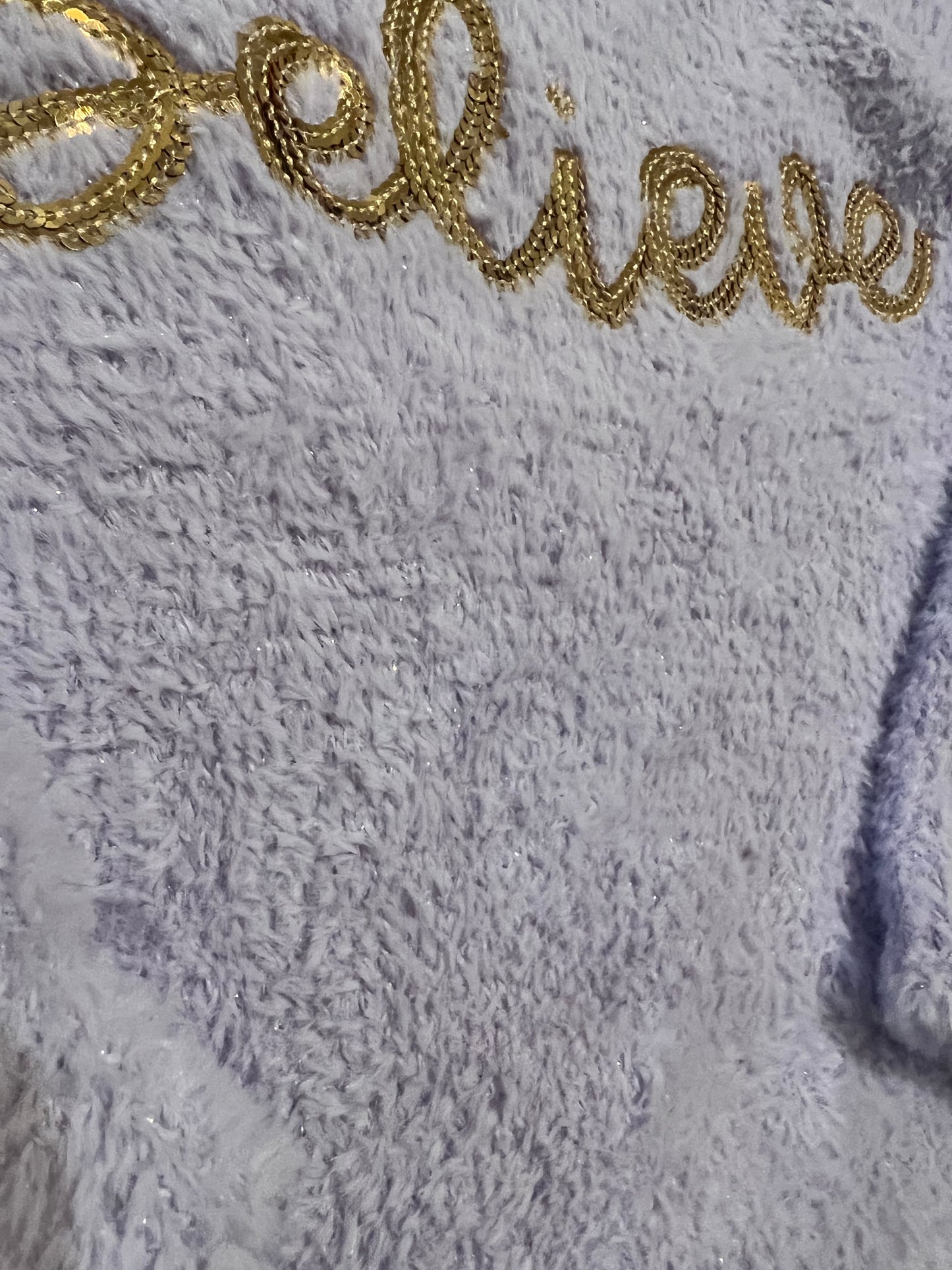 Blusa de lã lilás com glitter e bordado em lantejoulas CARTER'S